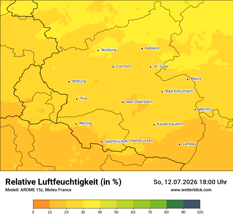 Modellkarte AROME – relhum – rp