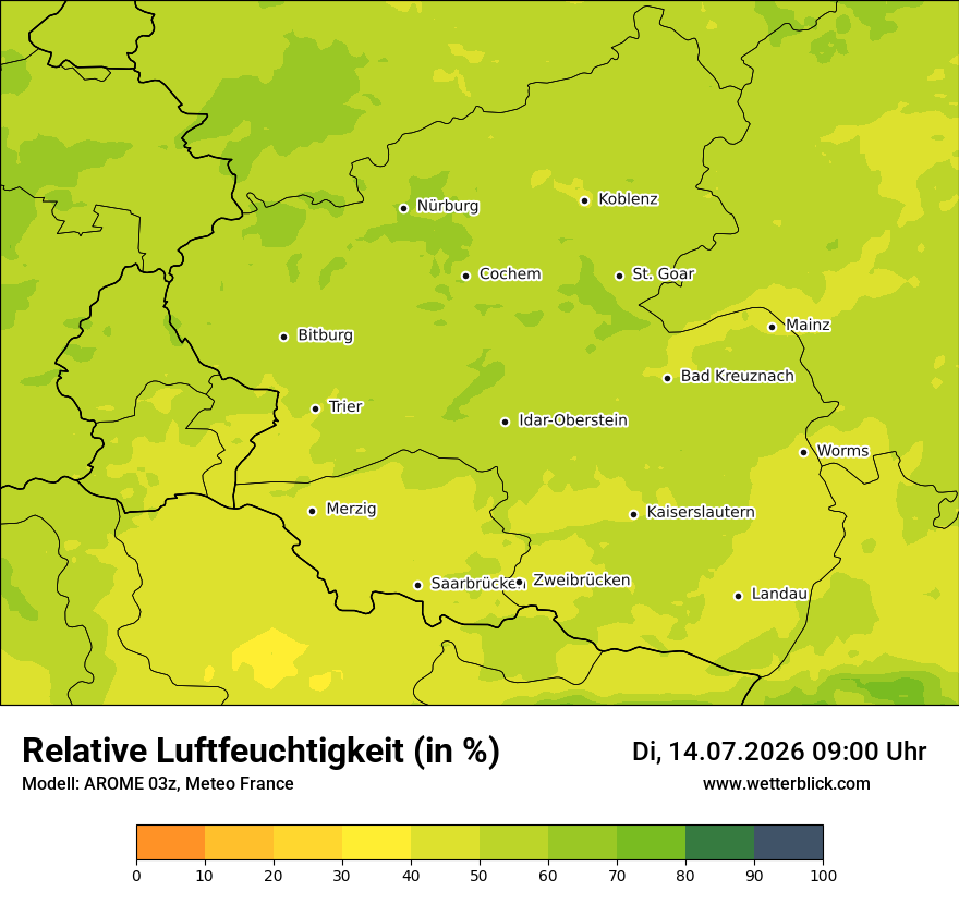 Modellkarte AROME – relhum – rp