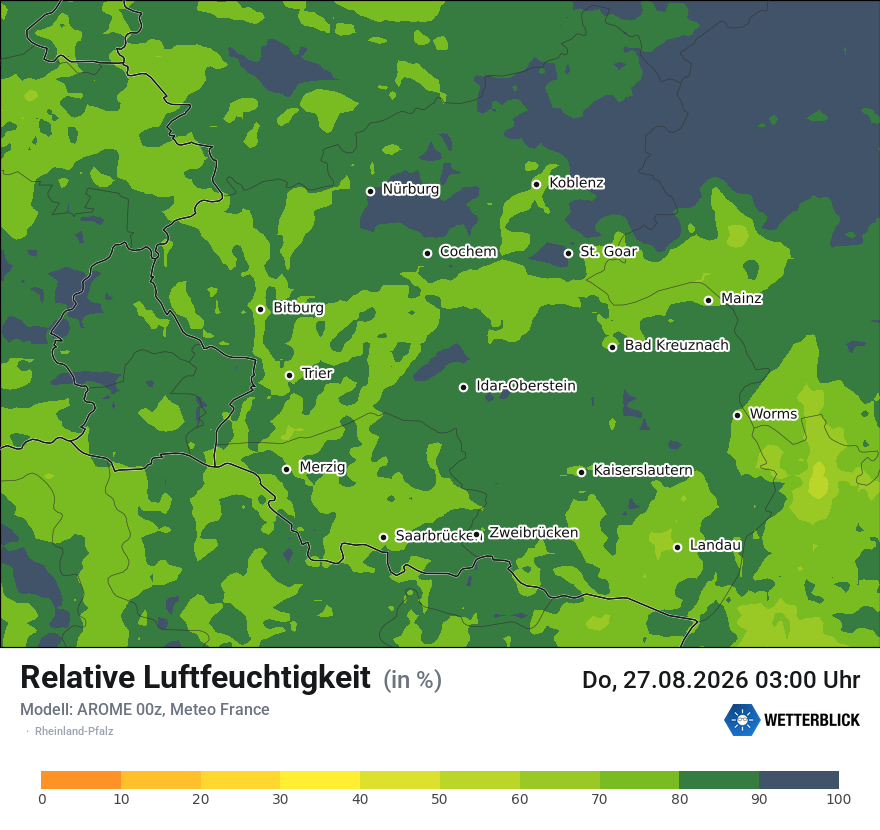 Modellkarte AROME – relhum – rp