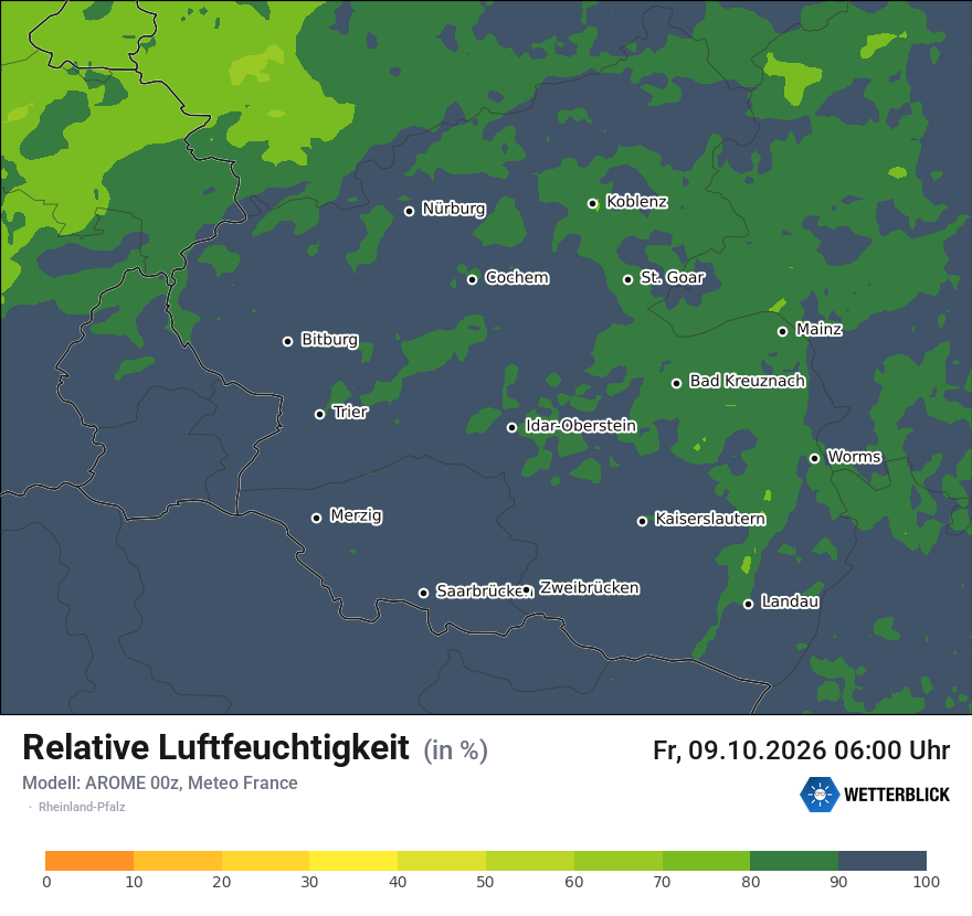 Modellkarte AROME – relhum – rp