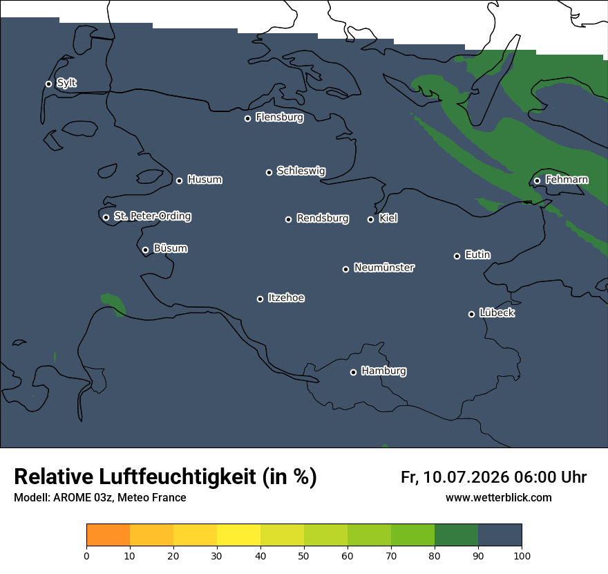 Modellkarte AROME – relhum – sh