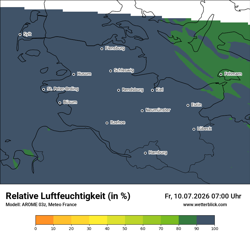 Modellkarte AROME – relhum – sh