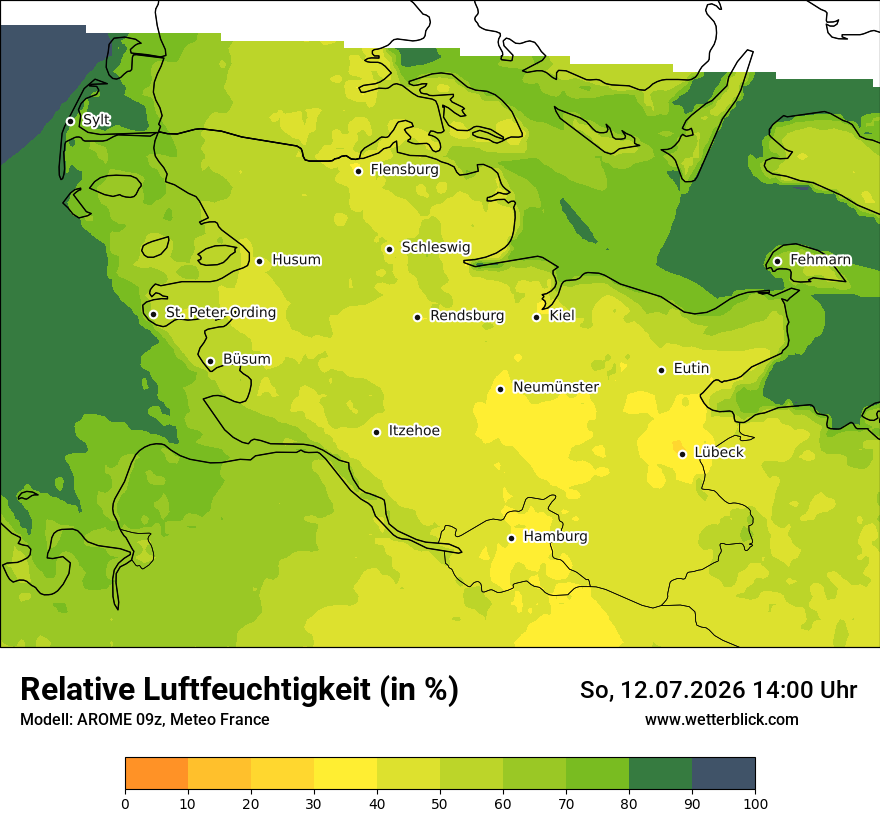 Modellkarte AROME – relhum – sh