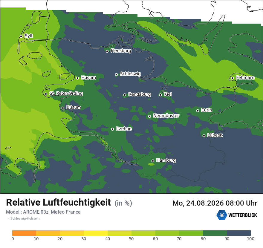 Modellkarte AROME – relhum – sh