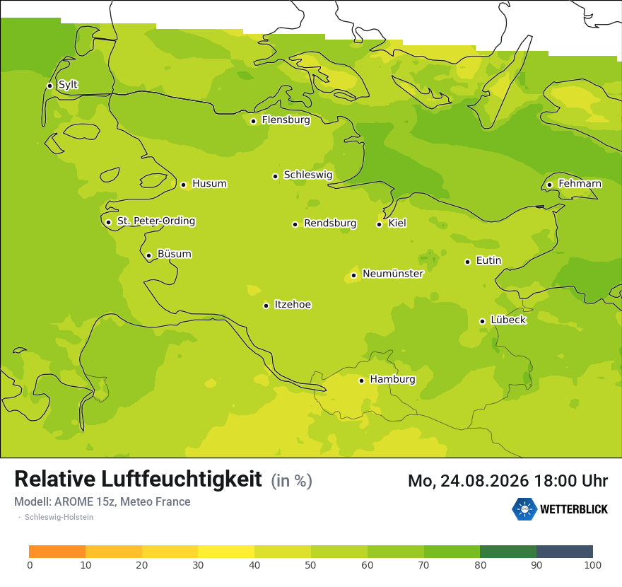 Modellkarte AROME – relhum – sh