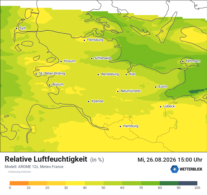 Modellkarte AROME – relhum – sh