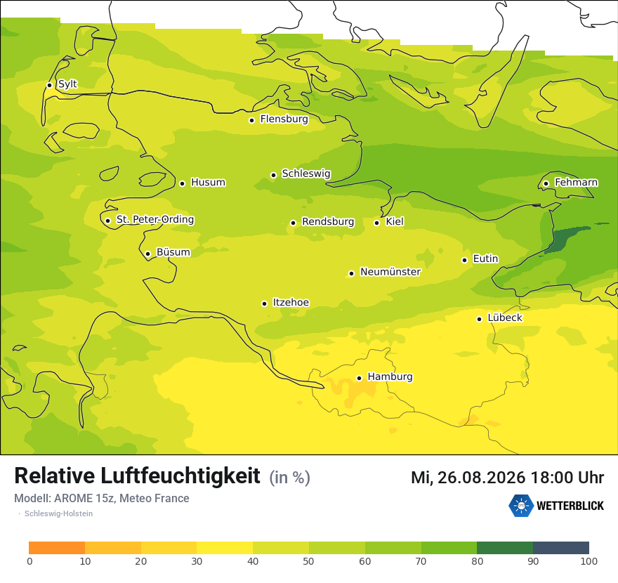 Modellkarte AROME – relhum – sh