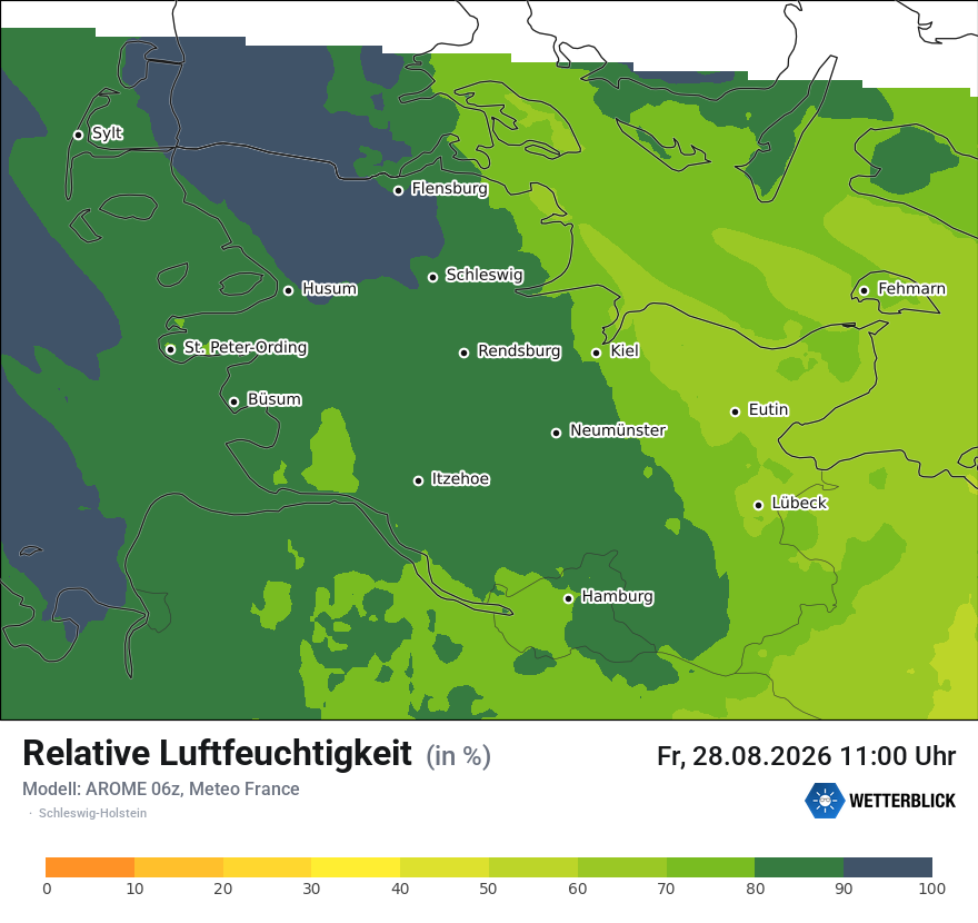 Modellkarte AROME – relhum – sh