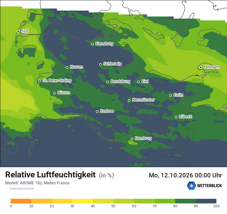 Modellkarte AROME – relhum – sh
