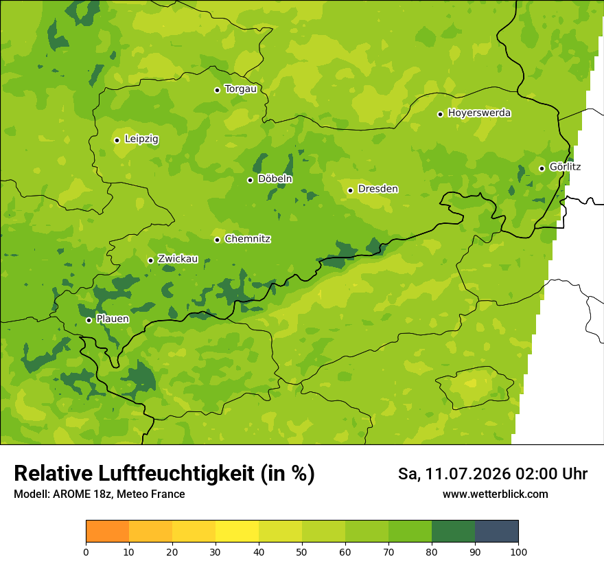 Modellkarte AROME – relhum – sn
