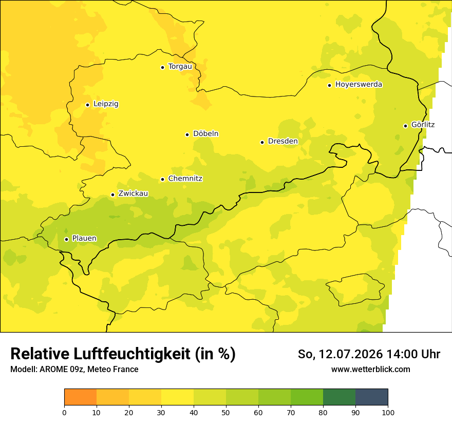 Modellkarte AROME – relhum – sn