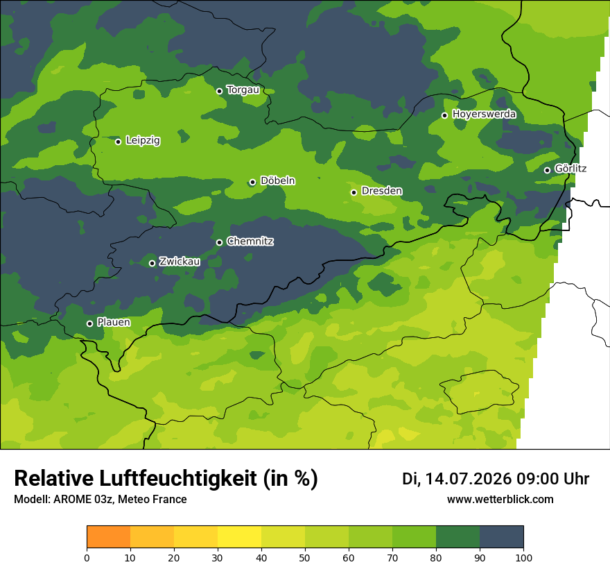 Modellkarte AROME – relhum – sn