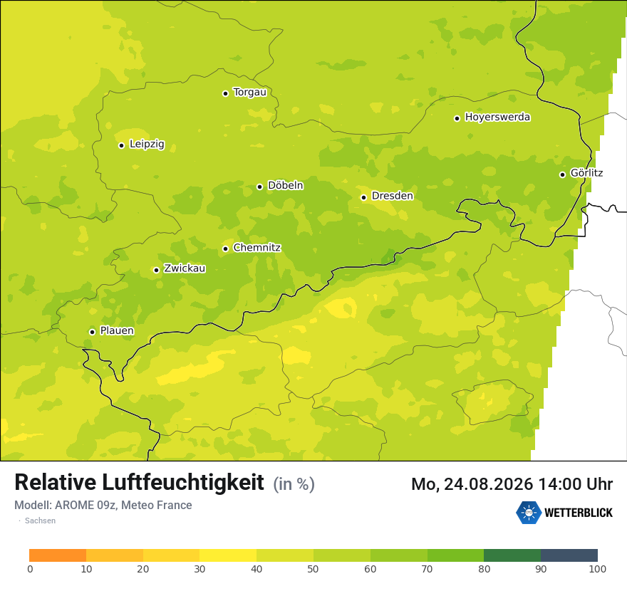 Modellkarte AROME – relhum – sn