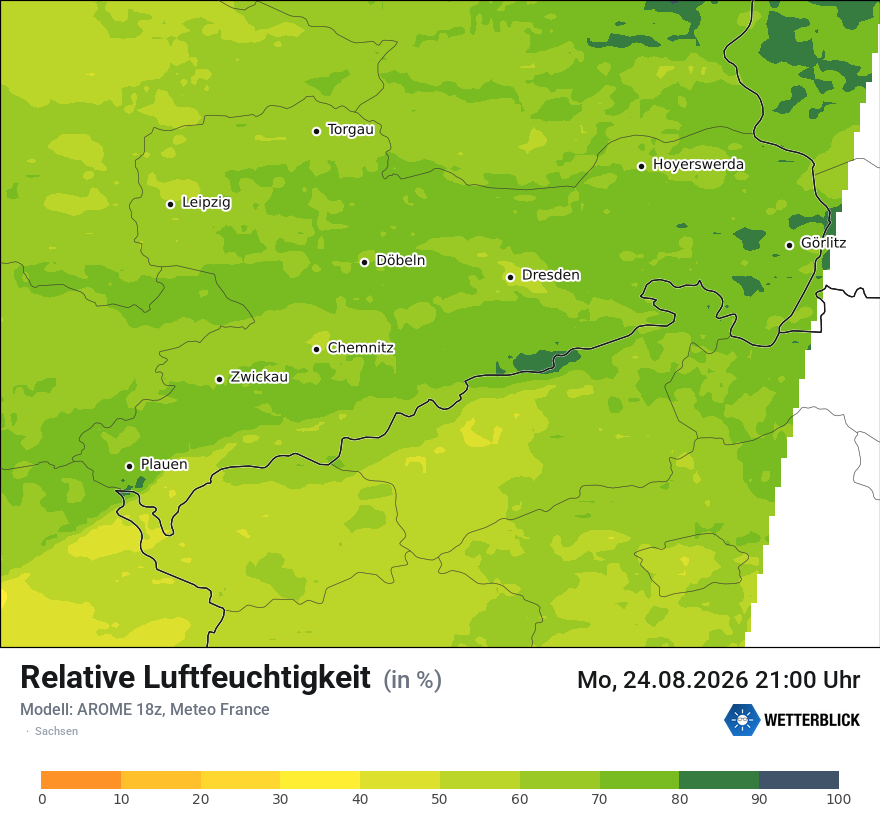 Modellkarte AROME – relhum – sn