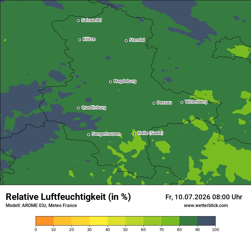 Modellkarte AROME – relhum – st