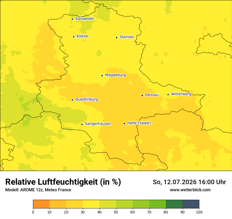 Modellkarte AROME – relhum – st