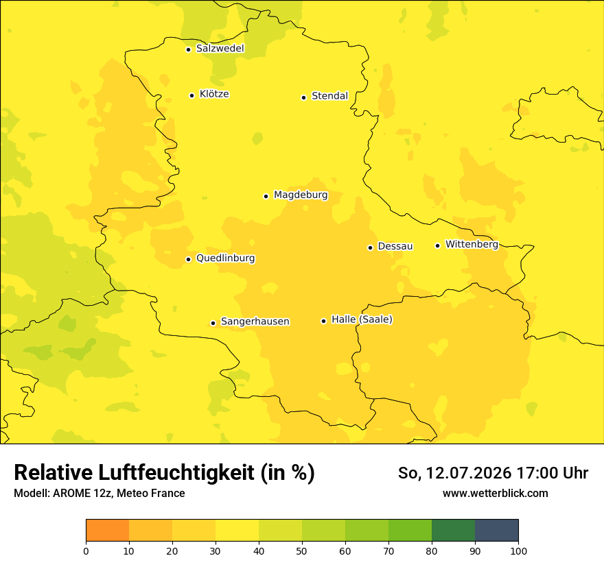 Modellkarte AROME – relhum – st