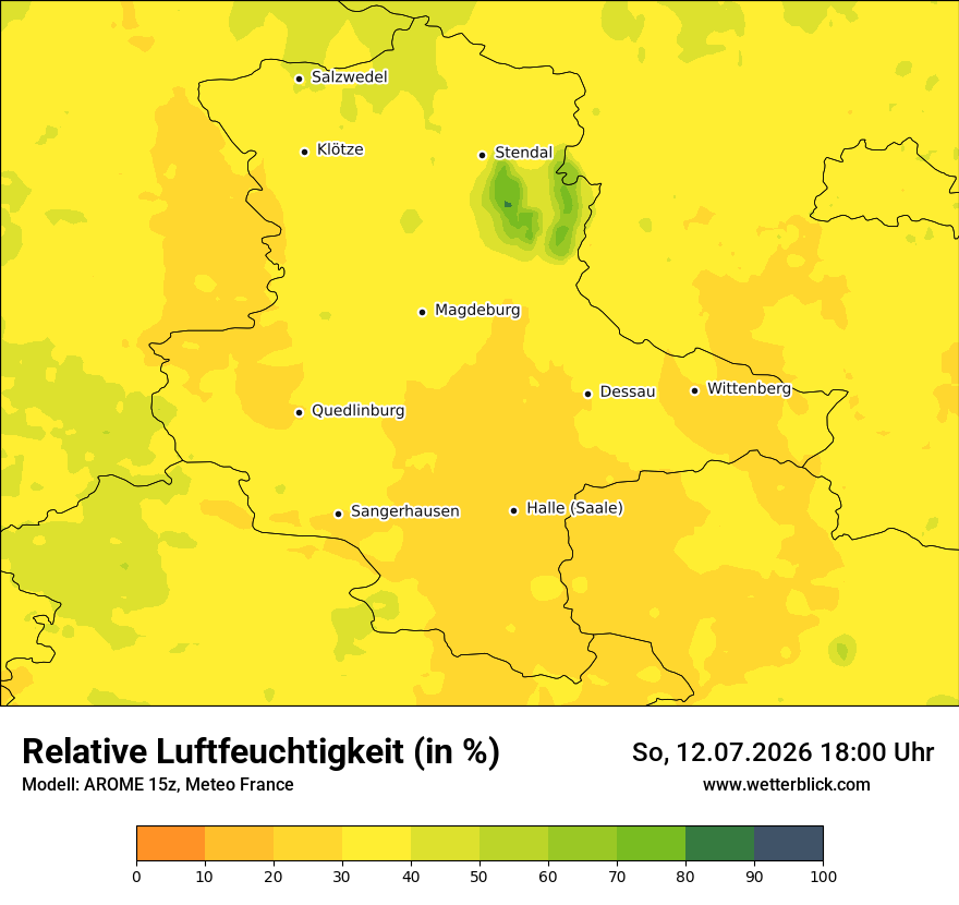 Modellkarte AROME – relhum – st