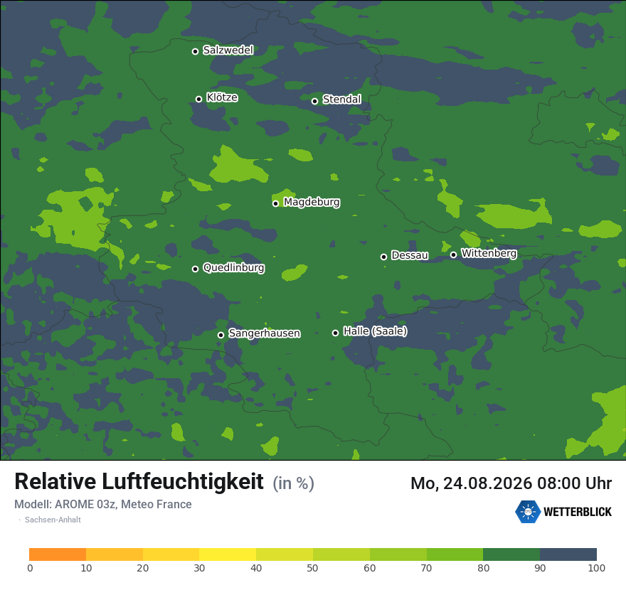 Modellkarte AROME – relhum – st