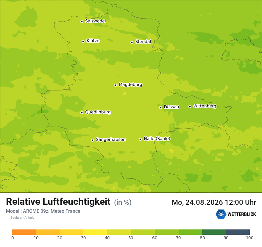 Modellkarte AROME – relhum – st
