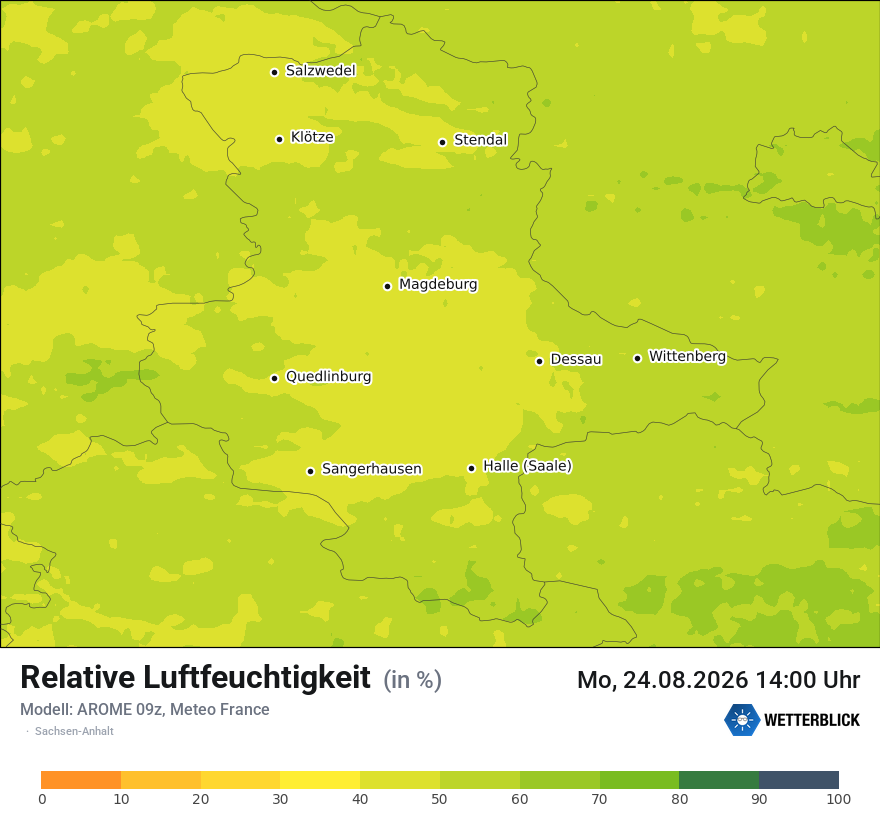 Modellkarte AROME – relhum – st