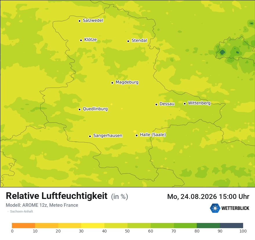 Modellkarte AROME – relhum – st