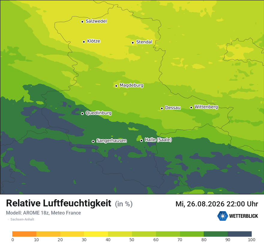 Modellkarte AROME – relhum – st