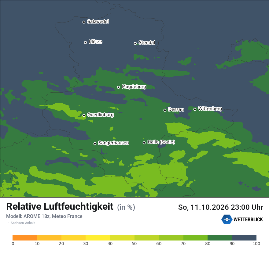 Modellkarte AROME – relhum – st