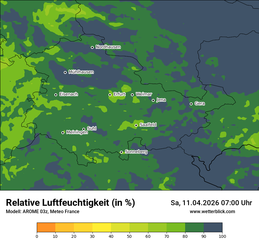 Modellkarte AROME – relhum – th