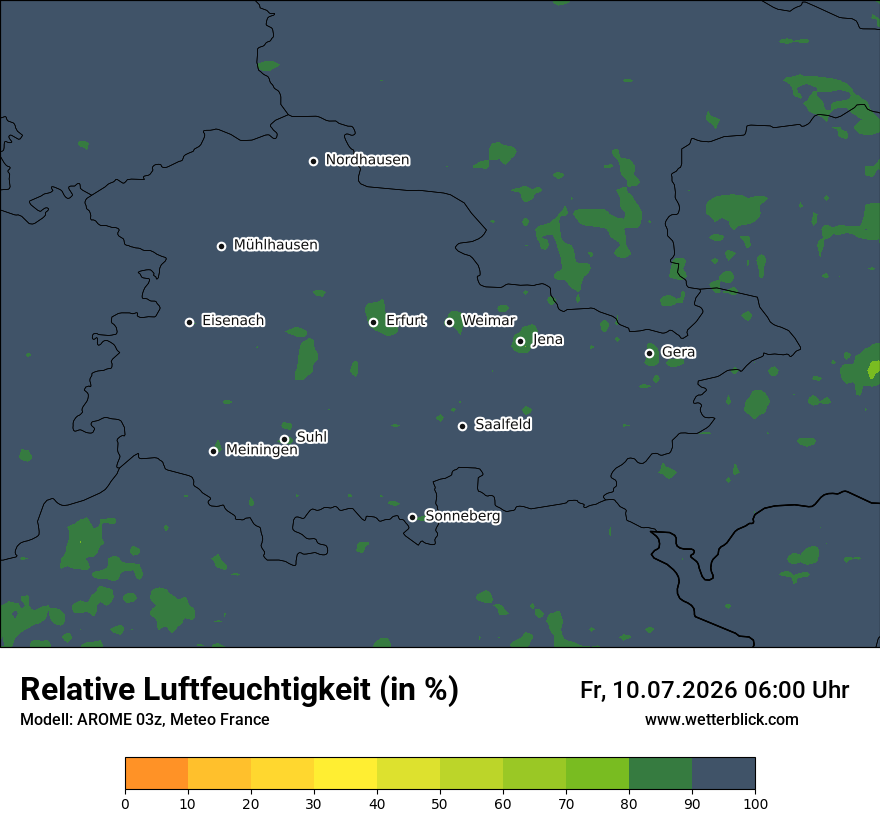 Modellkarte AROME – relhum – th