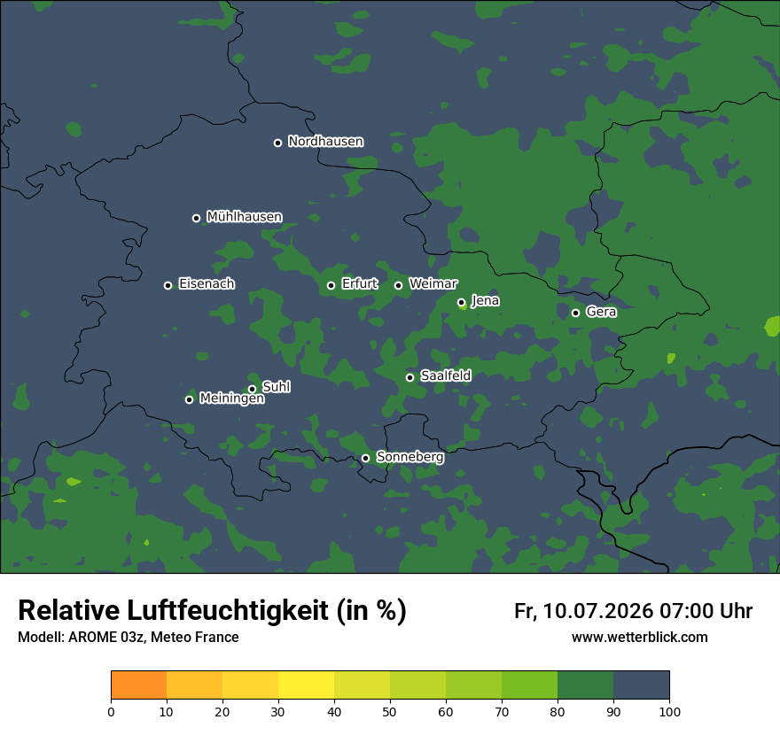 Modellkarte AROME – relhum – th