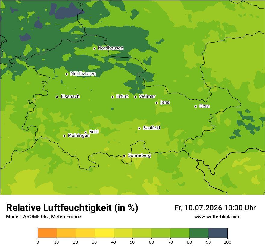 Modellkarte AROME – relhum – th