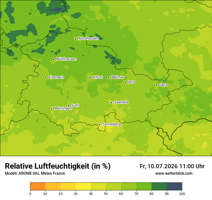 Modellkarte AROME – relhum – th