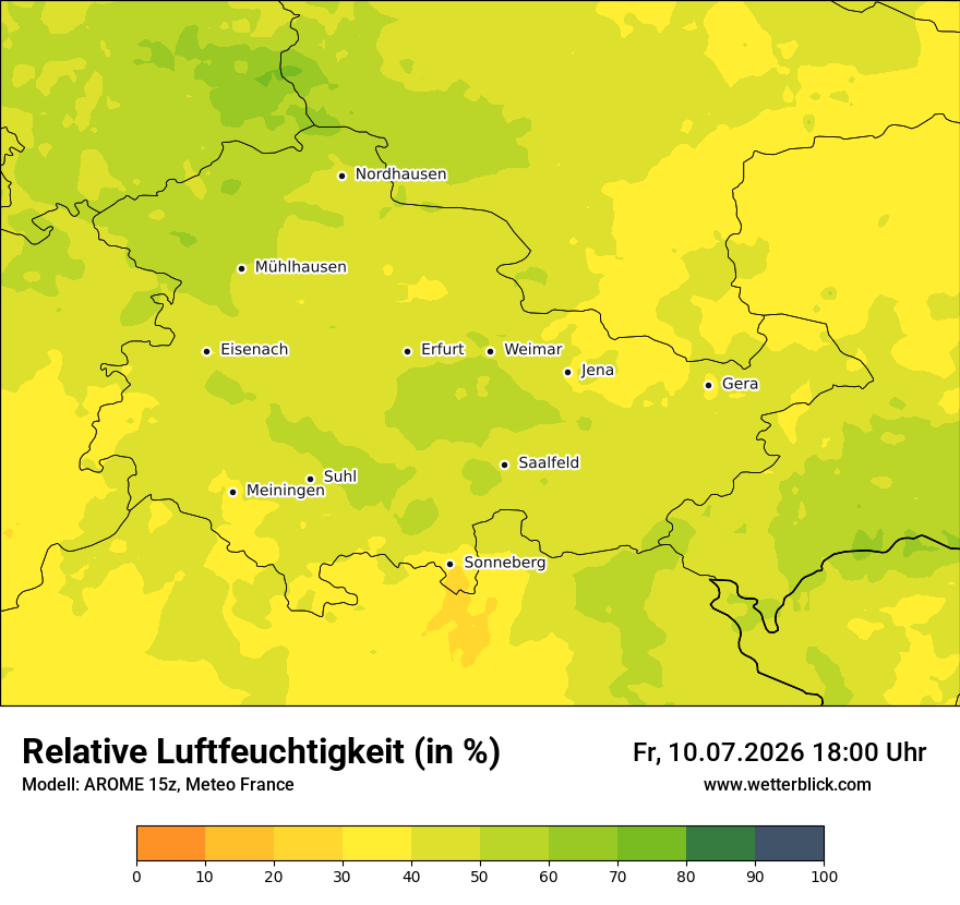 Modellkarte AROME – relhum – th