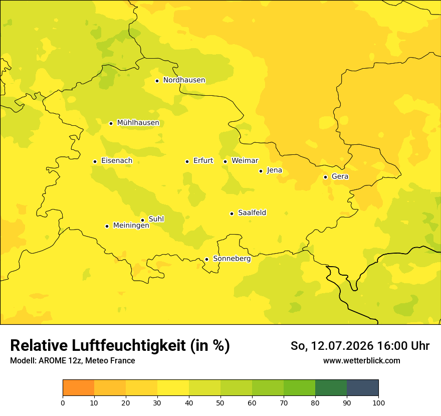 Modellkarte AROME – relhum – th