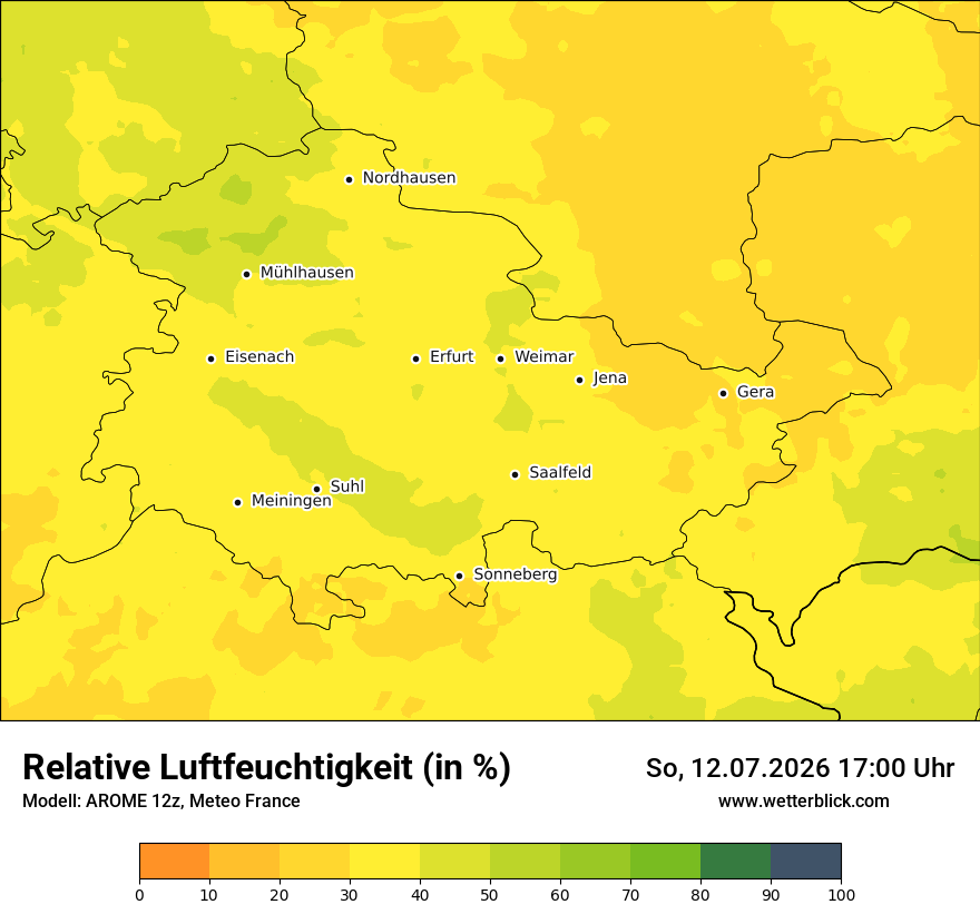 Modellkarte AROME – relhum – th