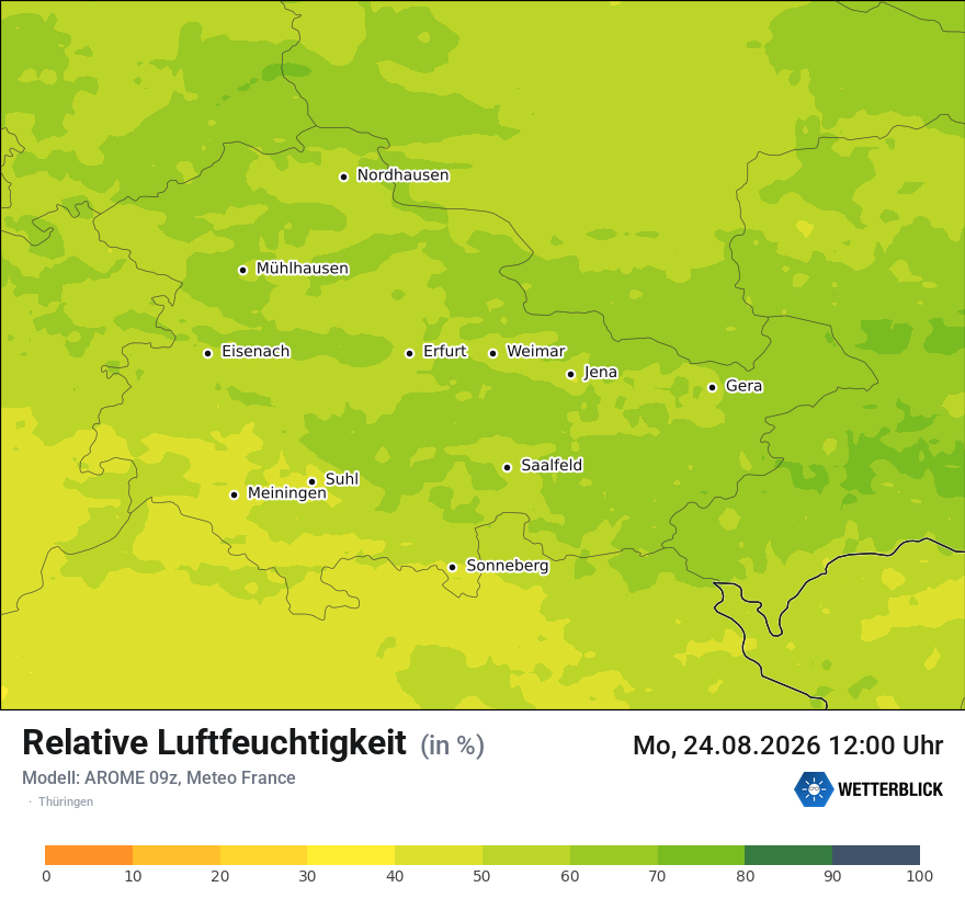 Modellkarte AROME – relhum – th
