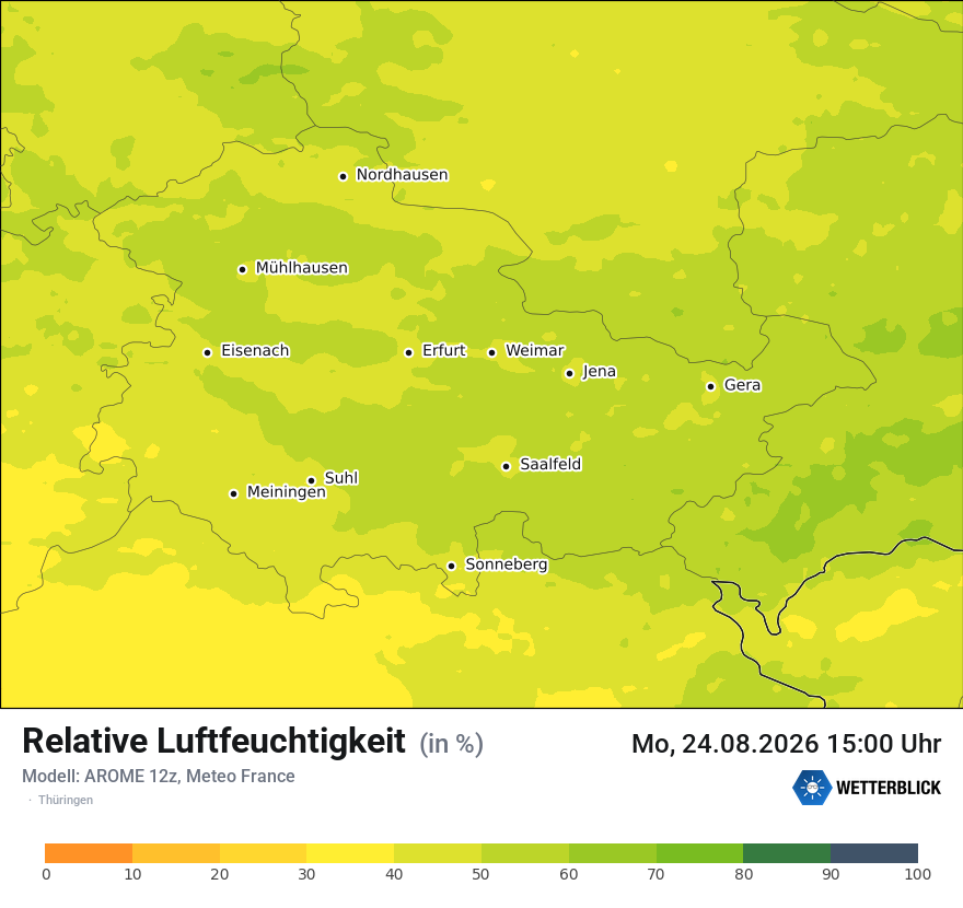 Modellkarte AROME – relhum – th