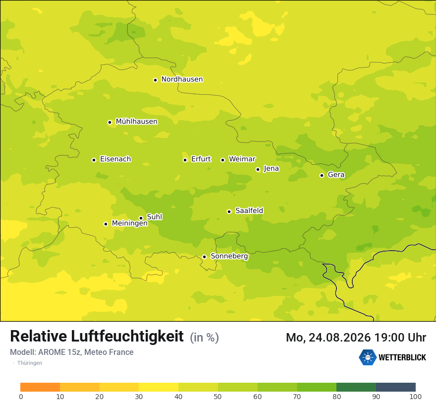 Modellkarte AROME – relhum – th