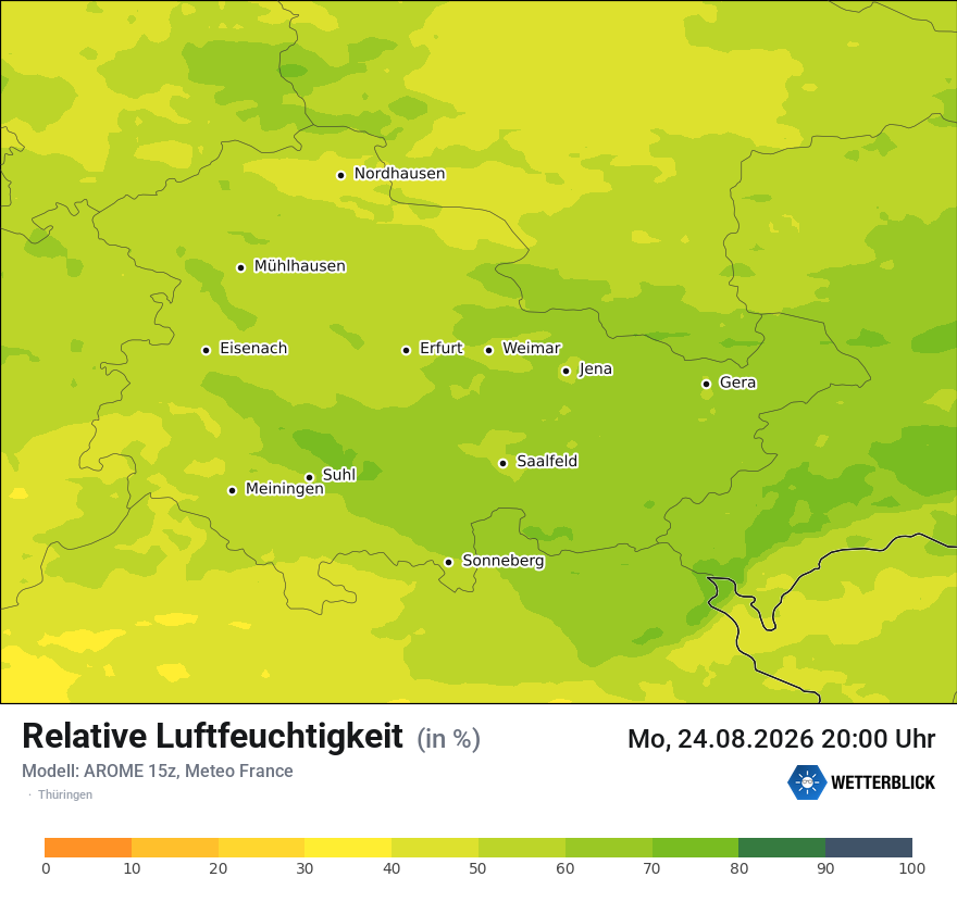 Modellkarte AROME – relhum – th
