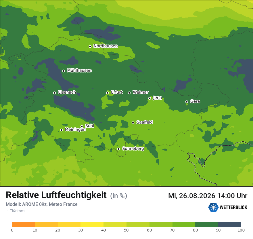 Modellkarte AROME – relhum – th