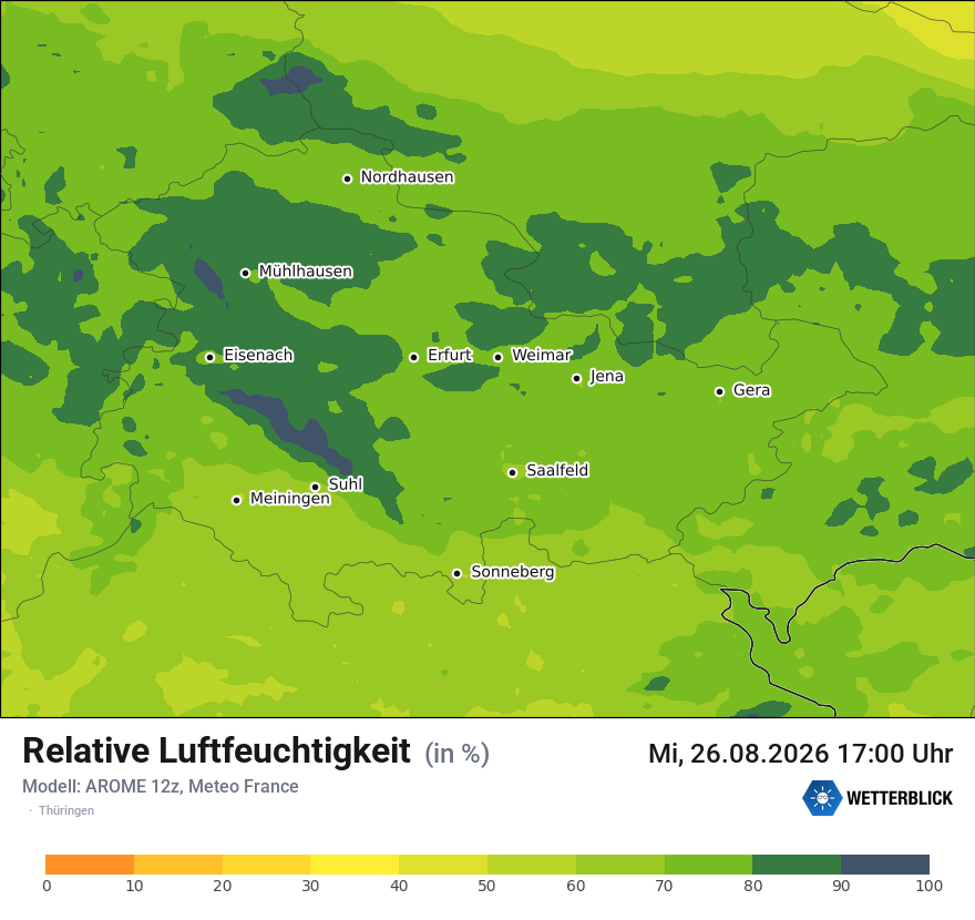 Modellkarte AROME – relhum – th