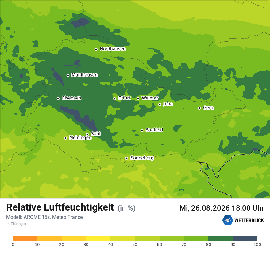 Modellkarte AROME – relhum – th