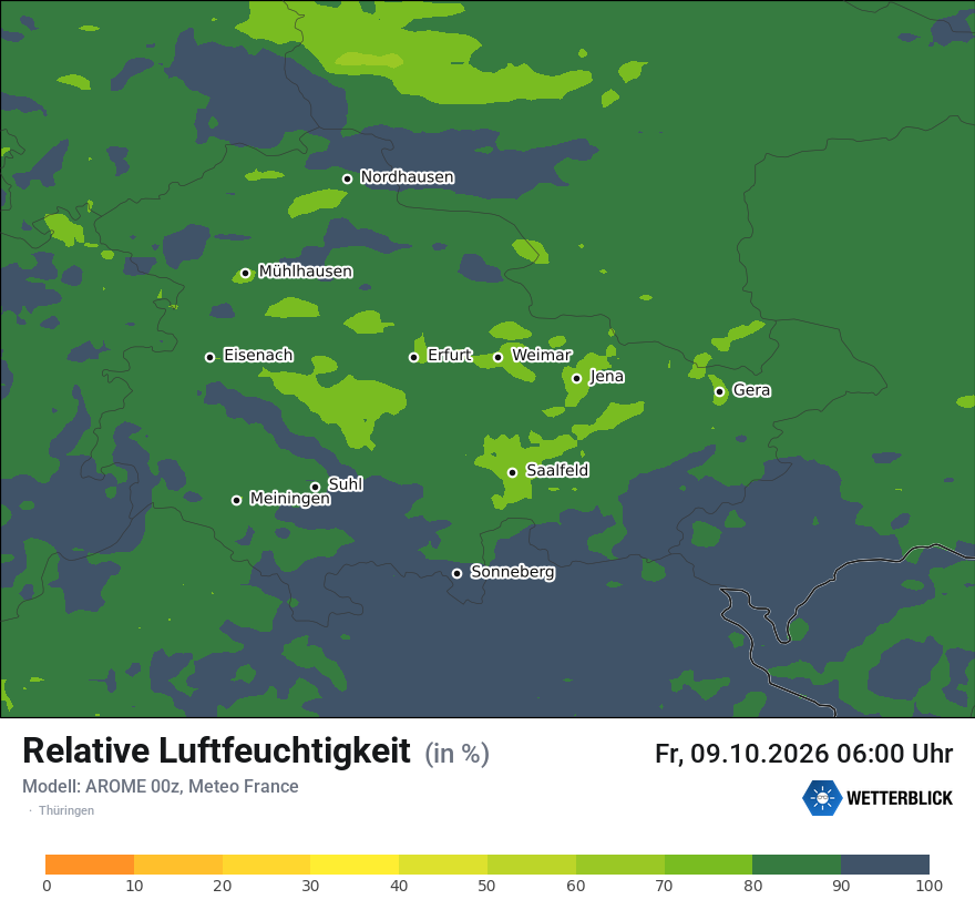 Modellkarte AROME – relhum – th