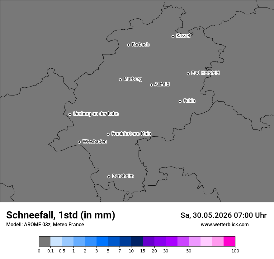 Modellkarte AROME – snow_rate – he