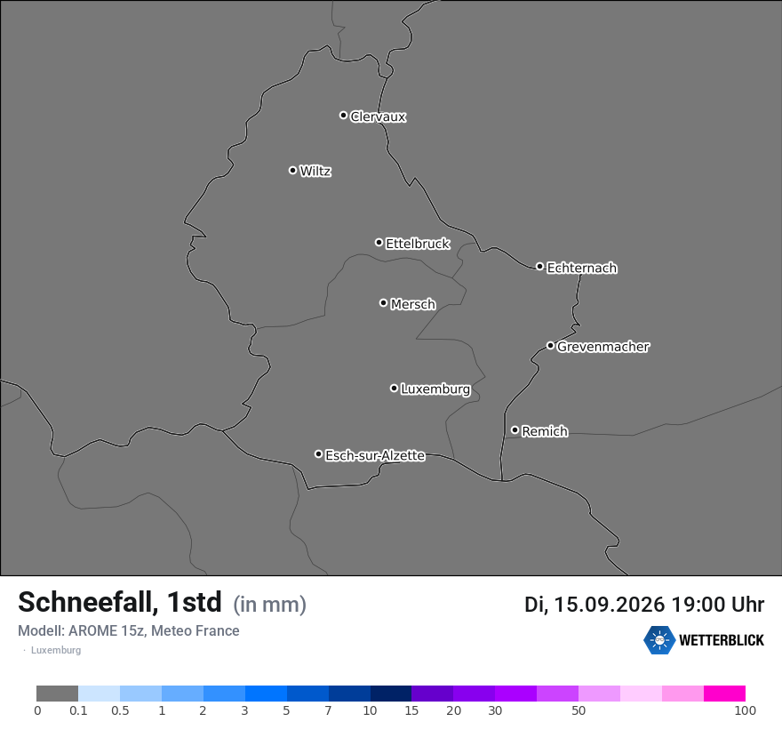 Modellkarte AROME – snow_rate – luxemburg