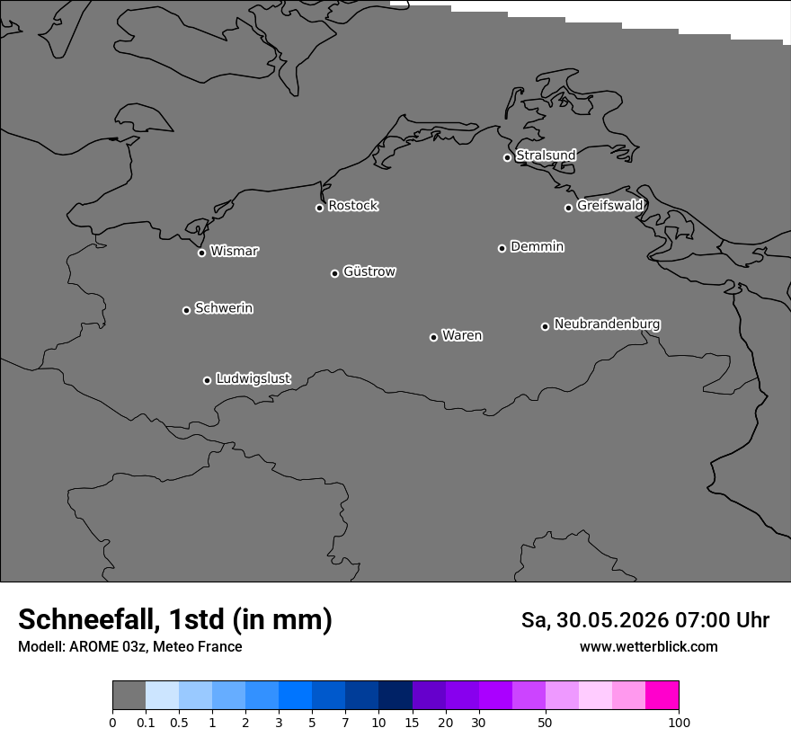 Modellkarte AROME – snow_rate – mv