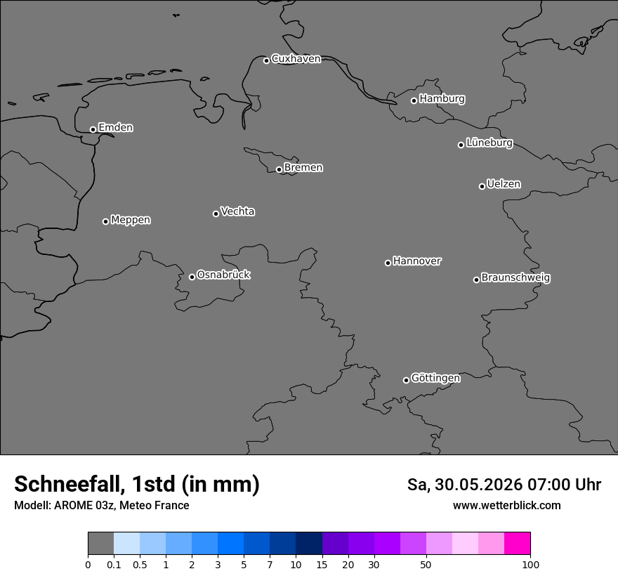 Modellkarte AROME – snow_rate – ni