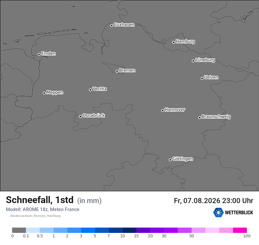 Modellkarte AROME – snow_rate – ni