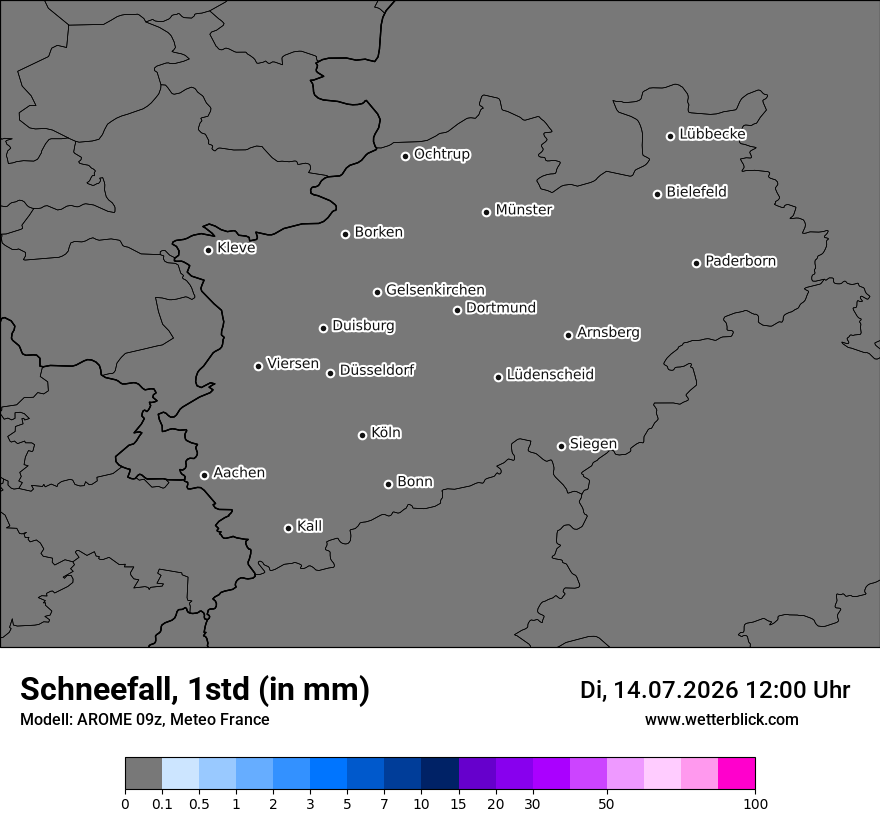 Modellkarte AROME – snow_rate – nrw